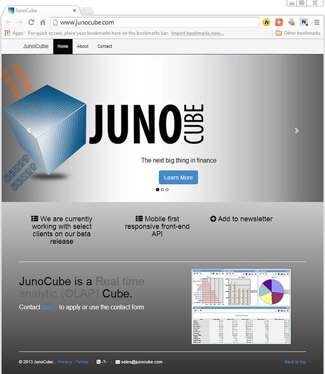 Juno Cube Website screen grab